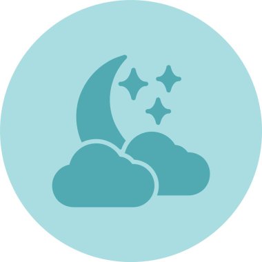 Gece Kabartma Çemberi Gradyan Simgesi