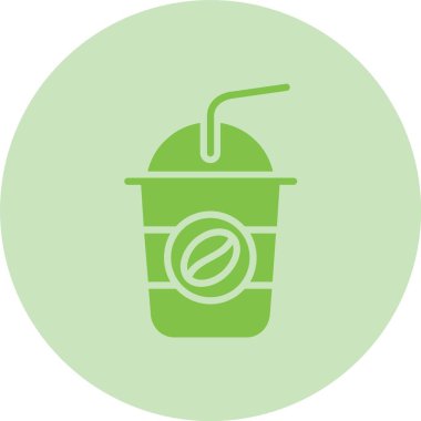 Buzlu Kahve Kabartma Çemberi Gradyan Simgesi