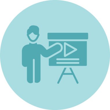 Video Sunumu Kabartma Çemberi Gradyan Simgesi