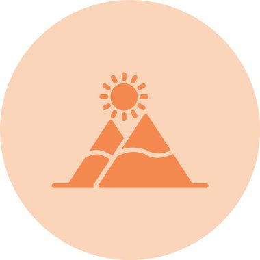 Dağ Kabartma Çemberi Gradyan Simgesi