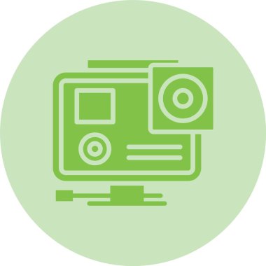 Eylem Kamerası Kabartma Çemberi Gradyan Simgesi