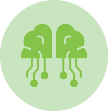 Yapay Zeka Vektör Satırı Kabartma Çemberi Gradyan Simgesi