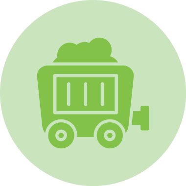 Madencilik Aracı Kabartma Çemberi Gradyan Simgesi