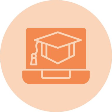 Çevrimiçi Öğrenme Kabartma Çemberi Gradyan Simgesi