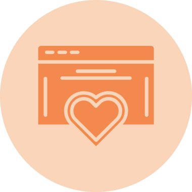 Kalp Kabartma Çemberi Gradyan Simgesi