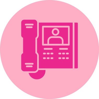 Video Kapısı Telefon Kabartma Çemberi Gradyan Simgesi