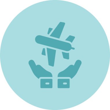 Seyahat Sigortası Kabartma Çemberi Gradyan Simgesi