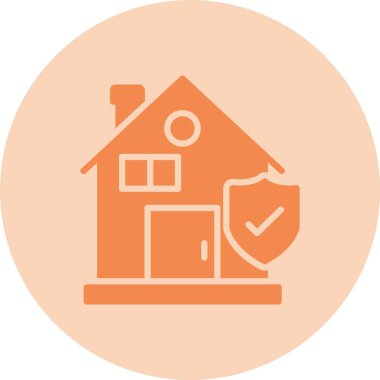 Ev Sigortası Kabartma Çemberi Gradyan Simgesi