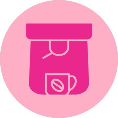 Kahve Makinesi Kabartma Çemberi Gradyan Simgesi