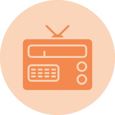 Radyo Kabartma Çemberi Gradyan Simgesi