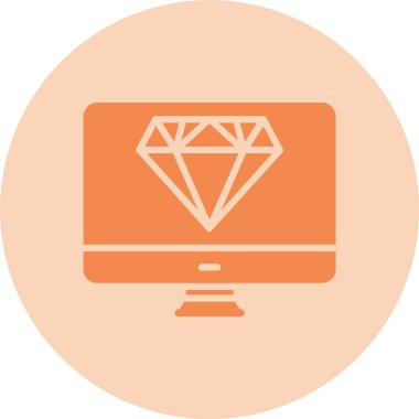 Elmas Kabartma Çemberi Gradyan Simgesi