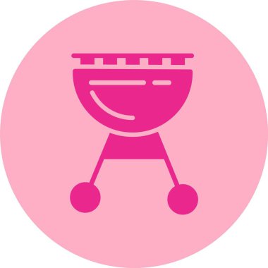 BBQ Izgara Kabartma Çemberi Gradyan Simgesi