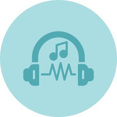 Müzik Kabartma Çemberi Gradyan Simgesi