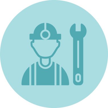 İnşaat İşçisi Kabartma Çemberi Gradyan Simgesi