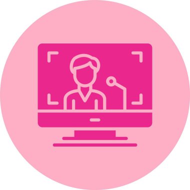 Basın Konferansı Kabartma Çemberi Gradyan Simgesi