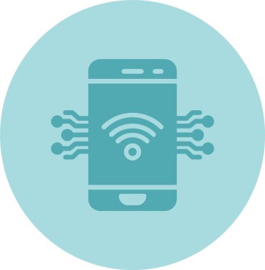 Akıllı Telefon Vektör Satırı Kabartma Çemberi Gradyan Simgesi