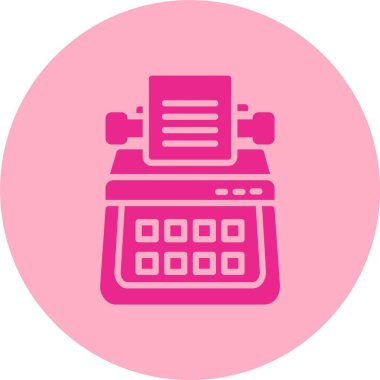 Daktilo Glyph Çember Gradyan Simgesi