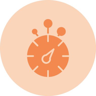 Stopwatch Glyph Çember Gradyan Simgesi