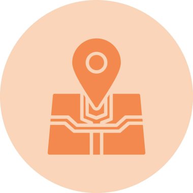 Konum Haritası Kabartma Çemberi Gradyan Simgesi