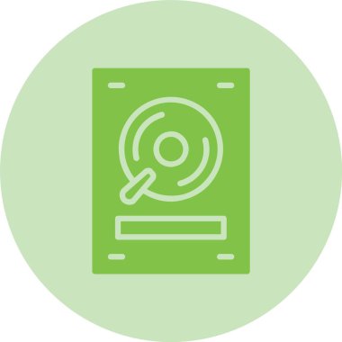 Hard Disk Kabartma Çemberi Gradyan Simgesi