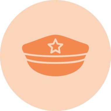 Polis Şapkası Kabartma Çemberi Grafik Simgesi