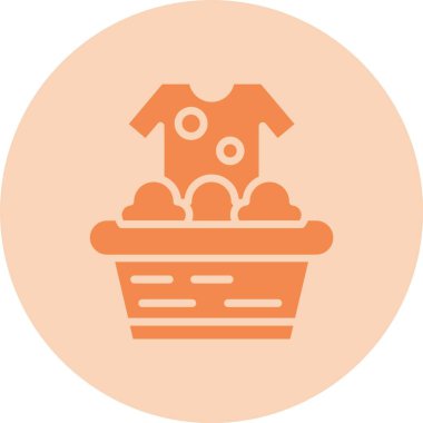 Giysilerin Yıkanması Kabartma Çemberi Gradyan Simgesi