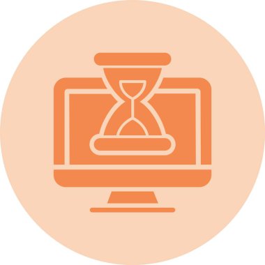 Kum Saati Kabartma Çemberi Gradyan Simgesi