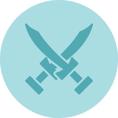 Kılıç Kabartma Çemberi Gradyan Simgesi