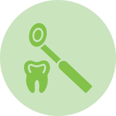 Diş Aynası Kabartma Çemberi Gradyan Simgesi