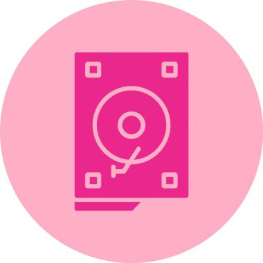 Sabit Disk Kabartma Çemberi Gradyan Simgesi