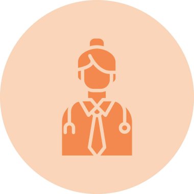 Kadın Doktor Glyph Çember Gradyan Simgesi