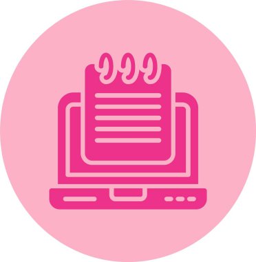 Laptop Kabartma Çemberi Gradyan Simgesi