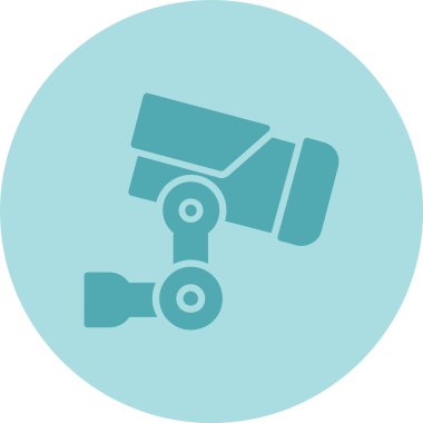 CCTV Kamera Kabartma Çemberi Gradyan Simgesi