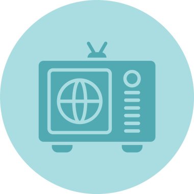 Televizyon Kabartma Çemberi Gradyan Simgesi