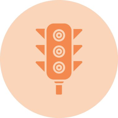 Trafik Işıkları Kabartma Çemberi Gradyan Simgesi