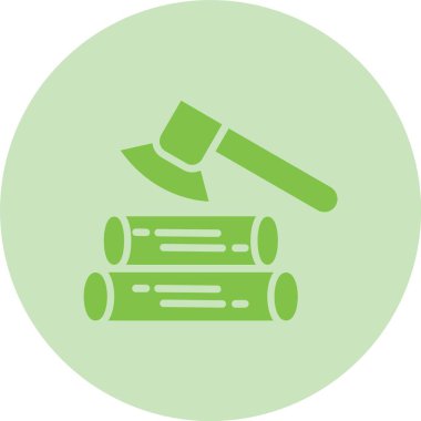 Oduncu Kabartma Çemberi Gradyan Simgesi