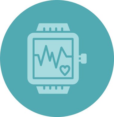 Akıllı Saat Vektör Satırı Kabartma Çemberi Gradyan Simgesi