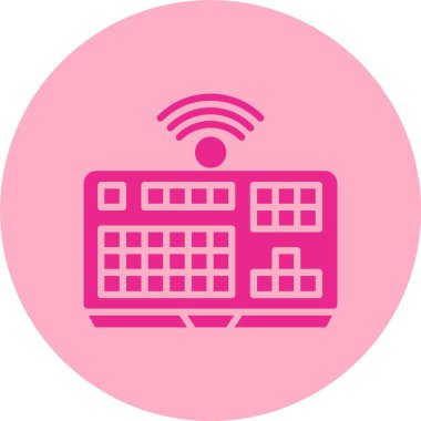 Kablosuz Klavye Kabartma Çemberi Gradyan Simgesi