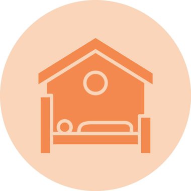 Konaklama Kabartma Çemberi Gradyan Simgesi