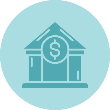 Banka Kabartma Çemberi Gradyan Simgesi