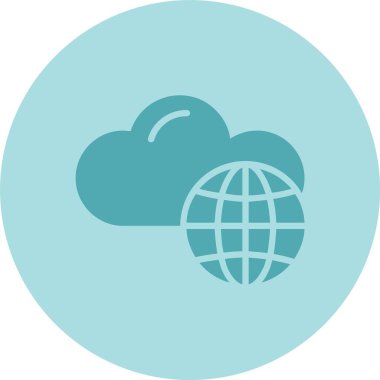 Bulut Kabartma Çemberi Gradyan Simgesi