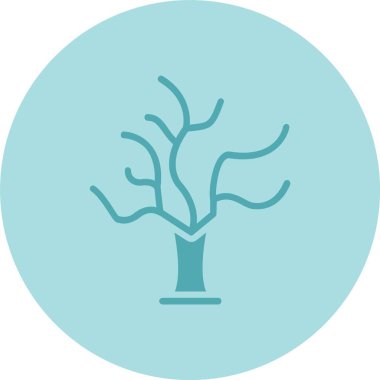 Kuru Ağaç Kabartma Çemberi Gradyan Simgesi