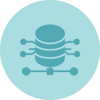 Veri Tabanı Kabartma Çemberi Gradyan Simgesi