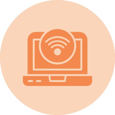 Wifi Kabartma Çemberi Gradyan Simgesi