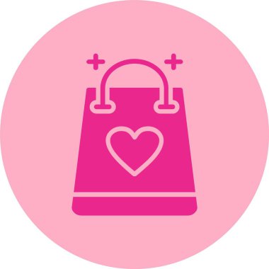 Alışveriş Torbası Kabartma Çemberi Gradyan Simgesi