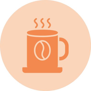 Kahve Kupası Kabartma Çemberi Gradyan Simgesi