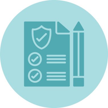 Sigorta Politikası Kabartma Çemberi Grafik Simgesi