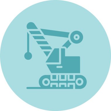 Yıkım Makinesi Kabartma Çemberi Gradyan Simgesi