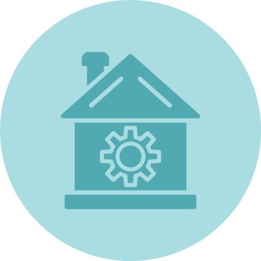 Akıllı Ev Kabartma Çemberi Gradyan Simgesi