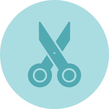 Makas Kabartma Çemberi Gradyan Simgesi